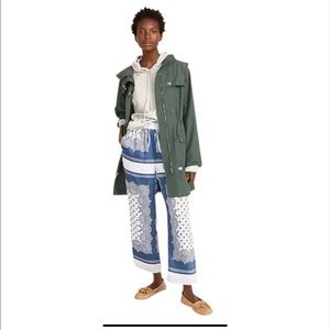 Jcrew Pull-on cropped pant in scarf border print